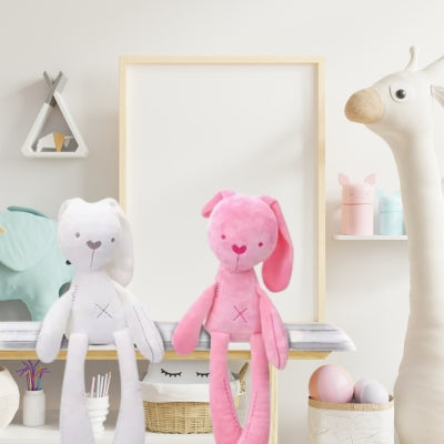 doudou bebe rose blanc lapin