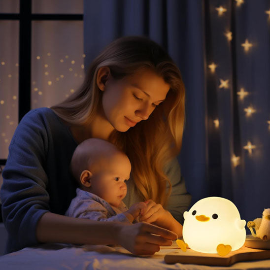 veilleuse de nuit maman endort bebe soir